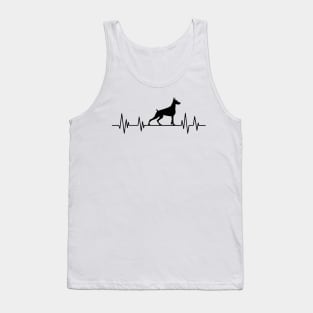 doberman Heartbeat dog Heartbeat doberman Silhouette Tank Top